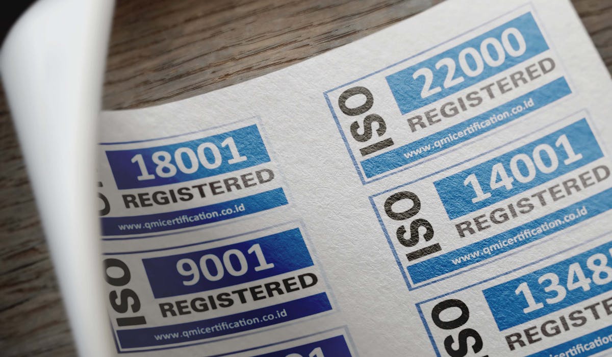 ISO certification documentation. compliance evidence context