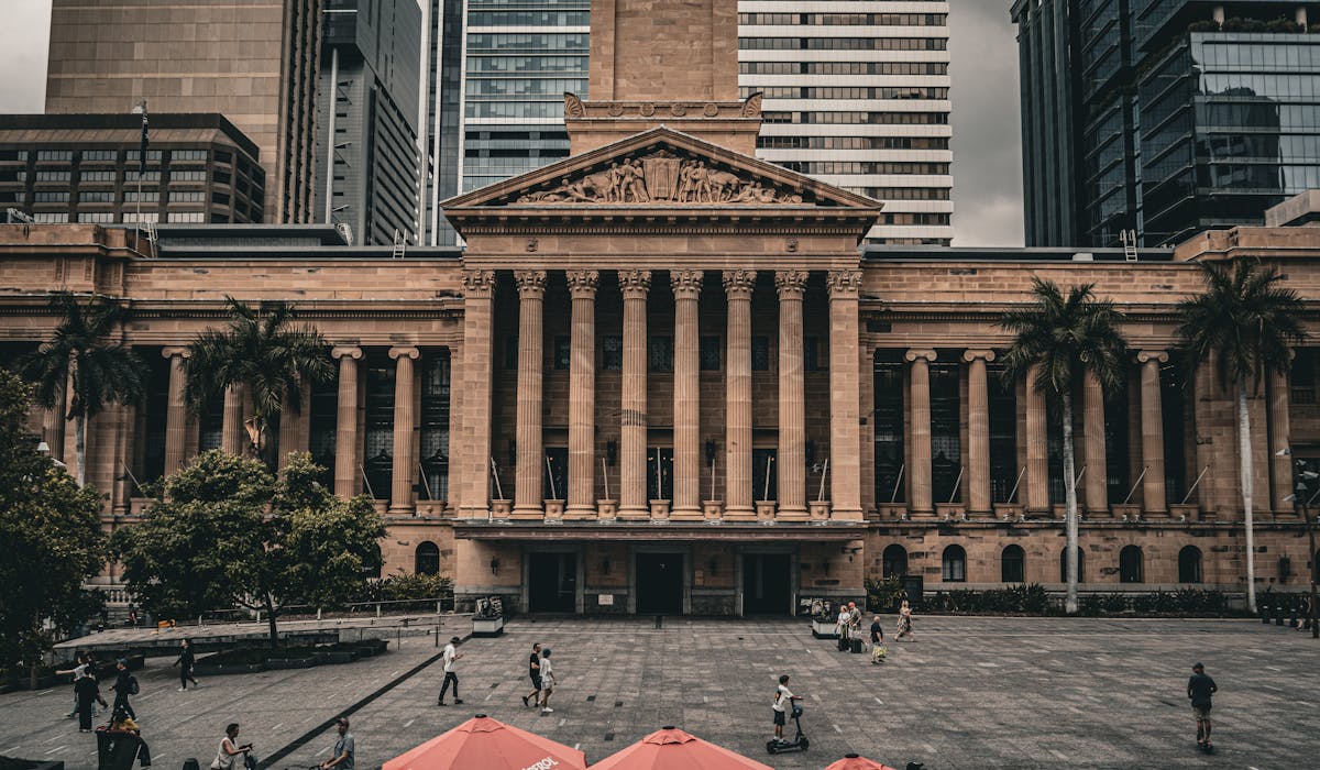 Australian city hall exterior. council cleaning compliance context